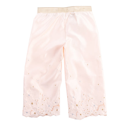 RRP €225 I PINCO PALLINO Satin Trousers Size 4Y Embroidered Made in Italy gallery photo number 2