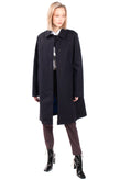 RRP €210 8 Mac Coat Size 38 / XS Navy Blue Unlined Hidden Button Front Collared gallery photo number 3