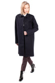 RRP €210 8 Mac Coat Size 38 / XS Navy Blue Unlined Hidden Button Front Collared gallery photo number 2
