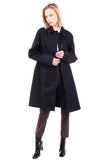 RRP €210 8 Mac Coat Size 38 / XS Navy Blue Unlined Hidden Button Front Collared gallery photo number 1