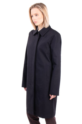 RRP €210 8 Mac Coat Size 38 / XS Navy Blue Unlined Hidden Button Front Collared gallery photo number 5