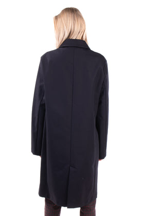 RRP €210 8 Mac Coat Size 38 / XS Navy Blue Unlined Hidden Button Front Collared gallery photo number 6