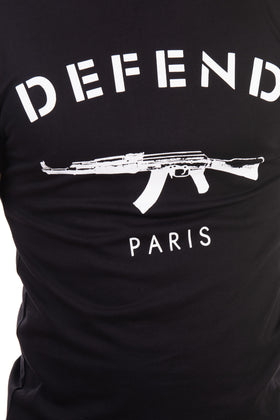 DEFEND T-Shirt Top Size XS Coated Logo Front Two Tone Short Sleeve Crew Neck gallery photo number 5