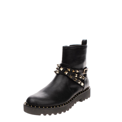 RRP€190 TWINSET Biker Boots Size 36 UK 4 US 5.5 Crumpled Effect Studded Lug Sole gallery photo number 2