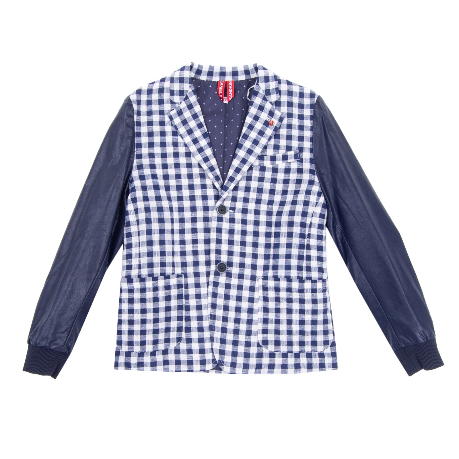 RRP €145 DANIELE ALESSANDRINI GREY Blazer Jacket Size 8Y Check Made in Italy gallery main photo