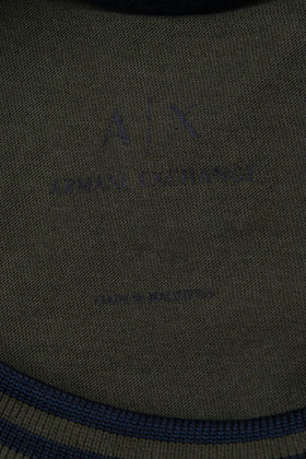 ARMANI EXCHANGE T-Shirt Top Size L Embroidered Coated Front Crew Neck gallery photo number 6