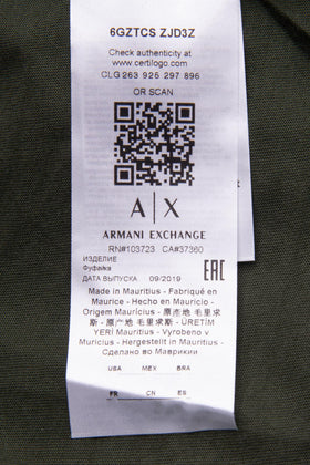 ARMANI EXCHANGE T-Shirt Top Size L Embroidered Coated Front Crew Neck gallery photo number 8