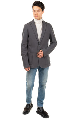 RRP €125 8 Blazer Jacket Size 52 / XL Pique Notch Lapel Collar Made in Italy
