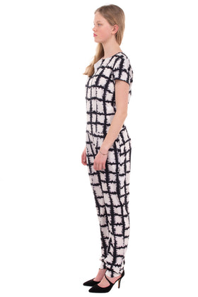 RRP €135 KISUA AFRICA By 8 Jumpsuit Size 42 / M Windowpane Zip Back Split Neck gallery photo number 2