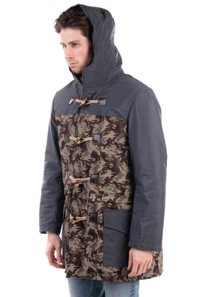 RRP €250 CAMOU By 8 Duffle Coat Size S Wool Blend Lined Camouflage Made in Italy gallery photo number 5