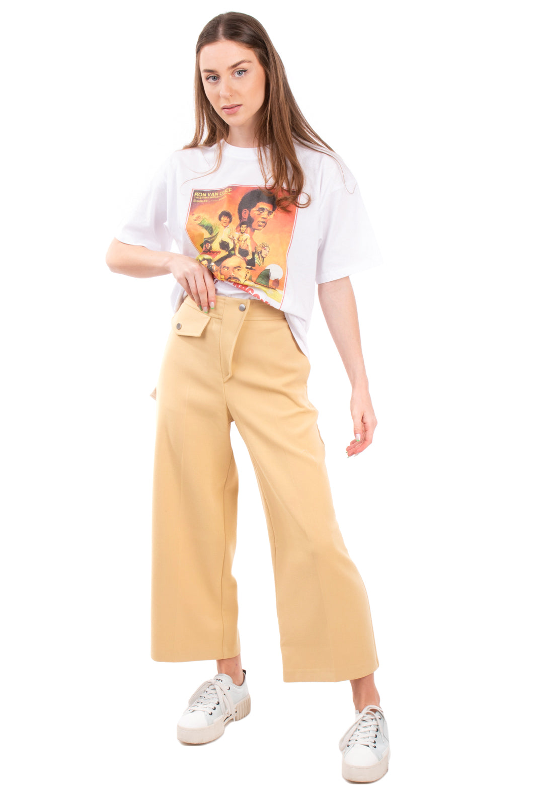 COS Pleated Trousers Size UK 6 Yellow Wool Blend High Waist Smart Dress  Summer | eBay