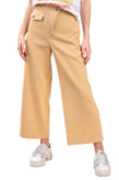 TOPSHOP Trousers Size UK 6 / XS Stretch Beige High Cropped Flare Leg gallery photo number 4