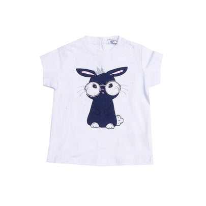 TO BE TOO T-Shirt Top Size 9M Coated Bunny Front Rhinestones