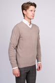 8 Cashmere Jumper Size S Thin Knit Melange Ribbed Trim V Neck Made in Italy gallery photo number 4