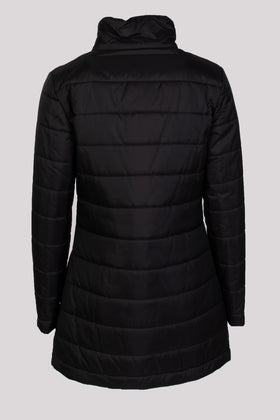 8 Quilted Coat Size S Padded Black Full Zip Funnel Neck Made in Italy gallery photo number 3