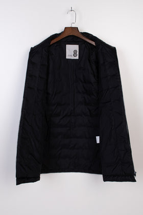 8 Quilted Coat Size S Padded Black Full Zip Funnel Neck Made in Italy gallery photo number 5