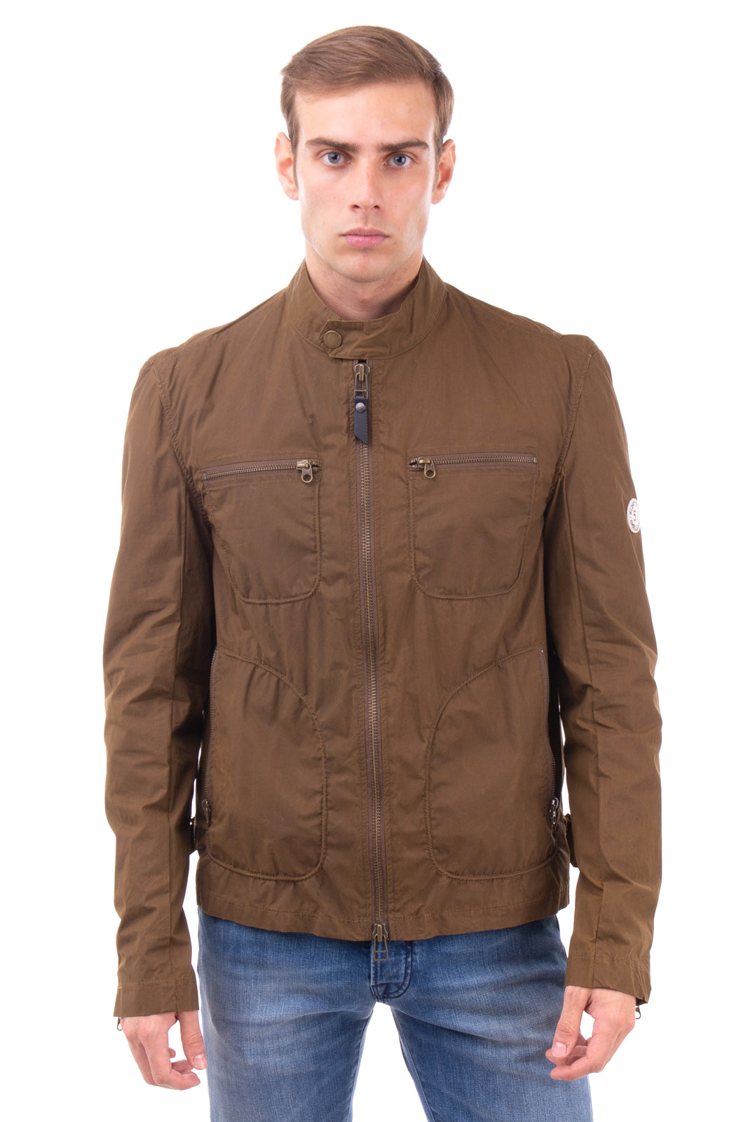 RRP €235 GLOVERALL Waxed Racer Jacket Size L Waterproof Worn Look Zipped Cuffs gallery main photo