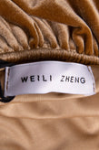 RRP €215 WEILI ZHENG Chenille One Shoulder Dress Size L Ruffle Trim Hem gallery photo number 6