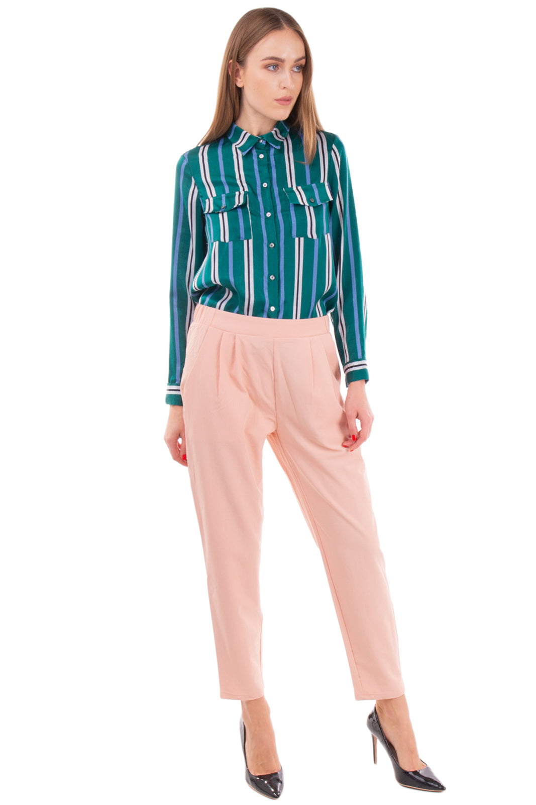 MINIMUM Tailored Trousers Size 40 / L Elasticated Waist Pleated Cropped gallery main photo