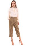 MINIMUM Trousers Size 40 / L Stretch Check Partly Elasticated Waist Cropped gallery photo number 1