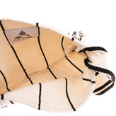 PEARL & CAVIAR Canvas Crossbody Shoulder Bag Striped Fringe Trim Slouchy Design gallery photo number 5