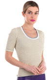 RRP €240 VERONICA BEARD Knitted Jumper Size XS Patterned 3/4 Sleeve U-Neck gallery photo number 3