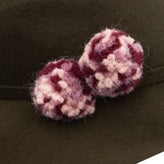 GEORGE J. LOVE Felt Fedora Hat Size 56 Pom Poms Ribbon Unlined Made in Italy gallery photo number 4