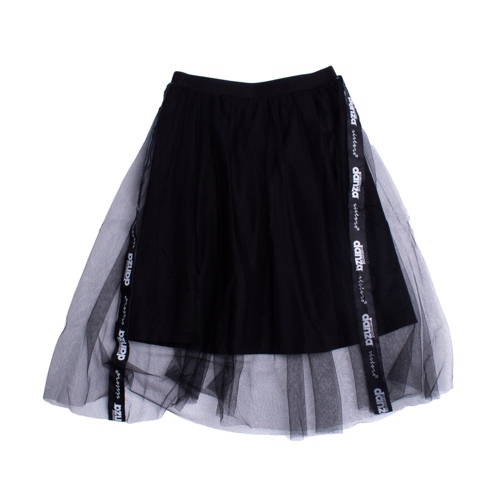 DIMENSIONE DANZA SISTERS Tulle Overlay Skirt Size S / 10Y Branded Side Stripes gallery main photo