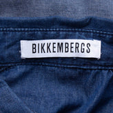 BIKKEMBERGS Denim Shirt Size 16Y Faded Hand Pockets Logo Patch gallery photo number 4