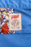 BOB Shirt Size S Patterned Pocket Long Sleeve Grandad Collar Made in Italy gallery photo number 6
