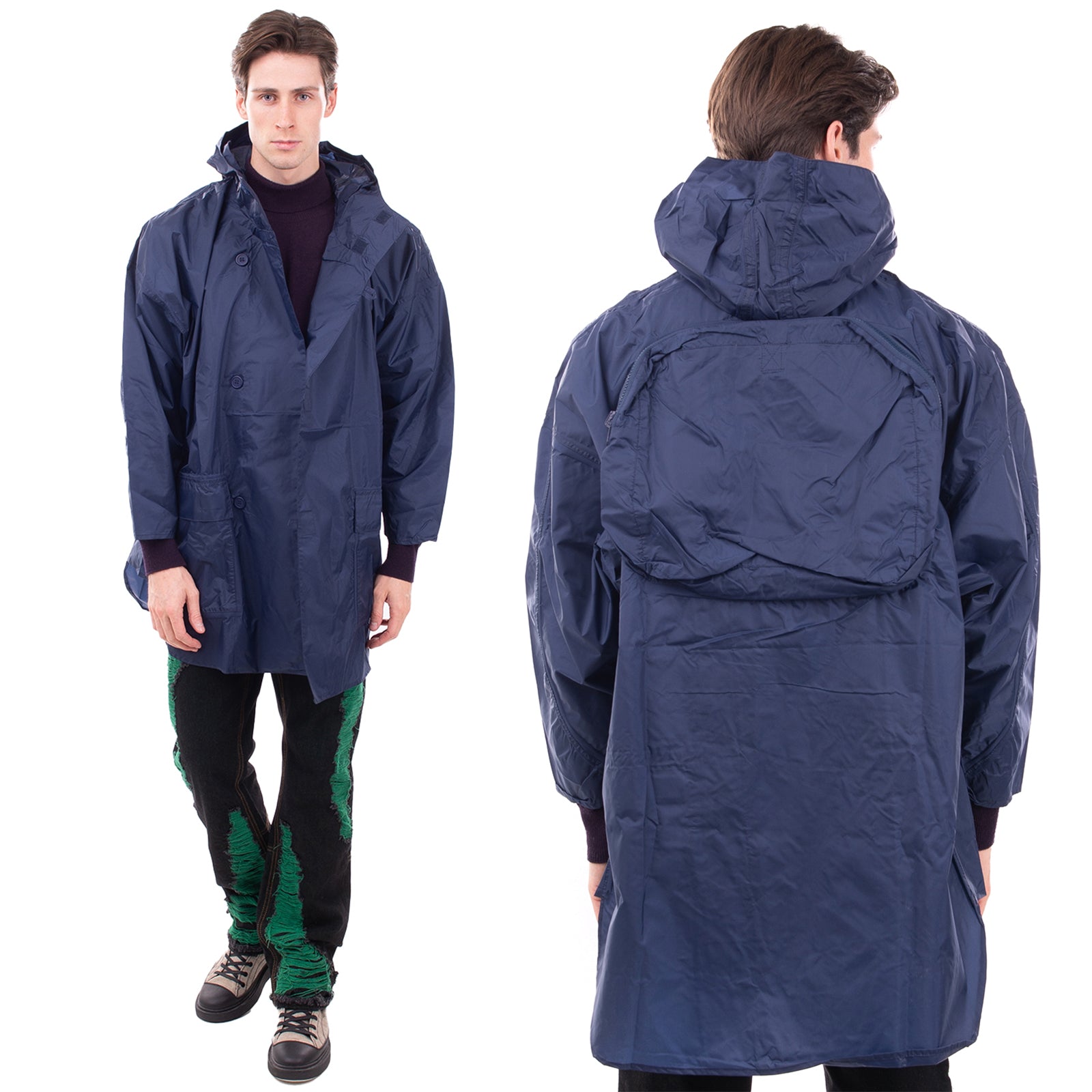 ASPESI Rain Jacket Size 42 / XXS Packable PU Coating Split Hem Hooded RRP €320 gallery main photo