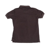 BOB Polo Shirt Size 6Y Pique Cotton Garment Dye Striped Logo Patch Split Hem gallery photo number 2