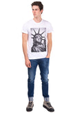 HICONIKA T-Shirt Top Size M Statue of Liberty Printed Front Short Sleeve gallery photo number 1