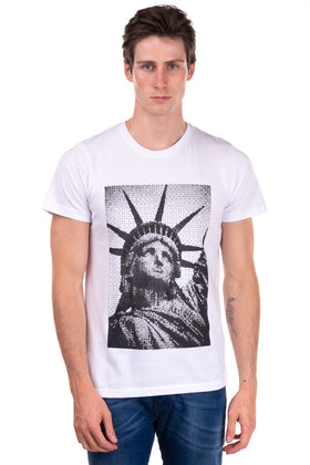 HICONIKA T-Shirt Top Size M Statue of Liberty Printed Front Short Sleeve gallery photo number 2