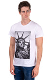 HICONIKA T-Shirt Top Size M Statue of Liberty Printed Front Short Sleeve gallery photo number 3
