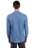 SELECTED HOMME Light Denim Shirt Size M Garment Dye Button Front Grandad Collar gallery photo number 4