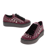 RRP €270 PINKO Leather Sneakers Size 36 UK 3-3.5 US 6 Studded Grommets Flatform gallery photo number 1