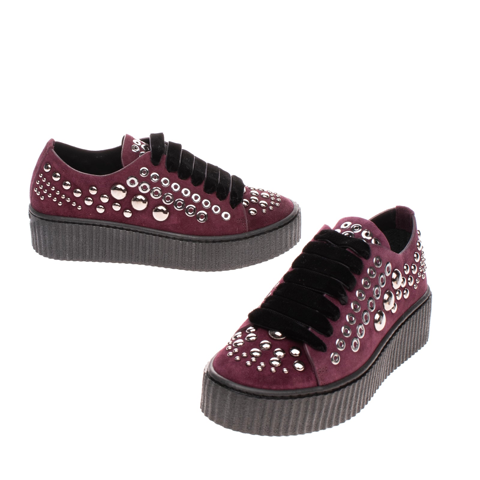 RRP €270 PINKO Leather Sneakers Size 36 UK 3-3.5 US 6 Studded Grommets Flatform gallery main photo