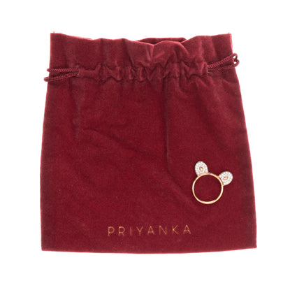 RRP €160 AAMAYA By PRIYANKA 925 -Silver Monkey Ear Ring Size 7 Gold Plated