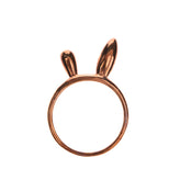 RRP€160 AAMAYA By PRIYANKA Silver Bunny Ears Ring Size 7 Rose Gold Plated Topaz gallery photo number 3