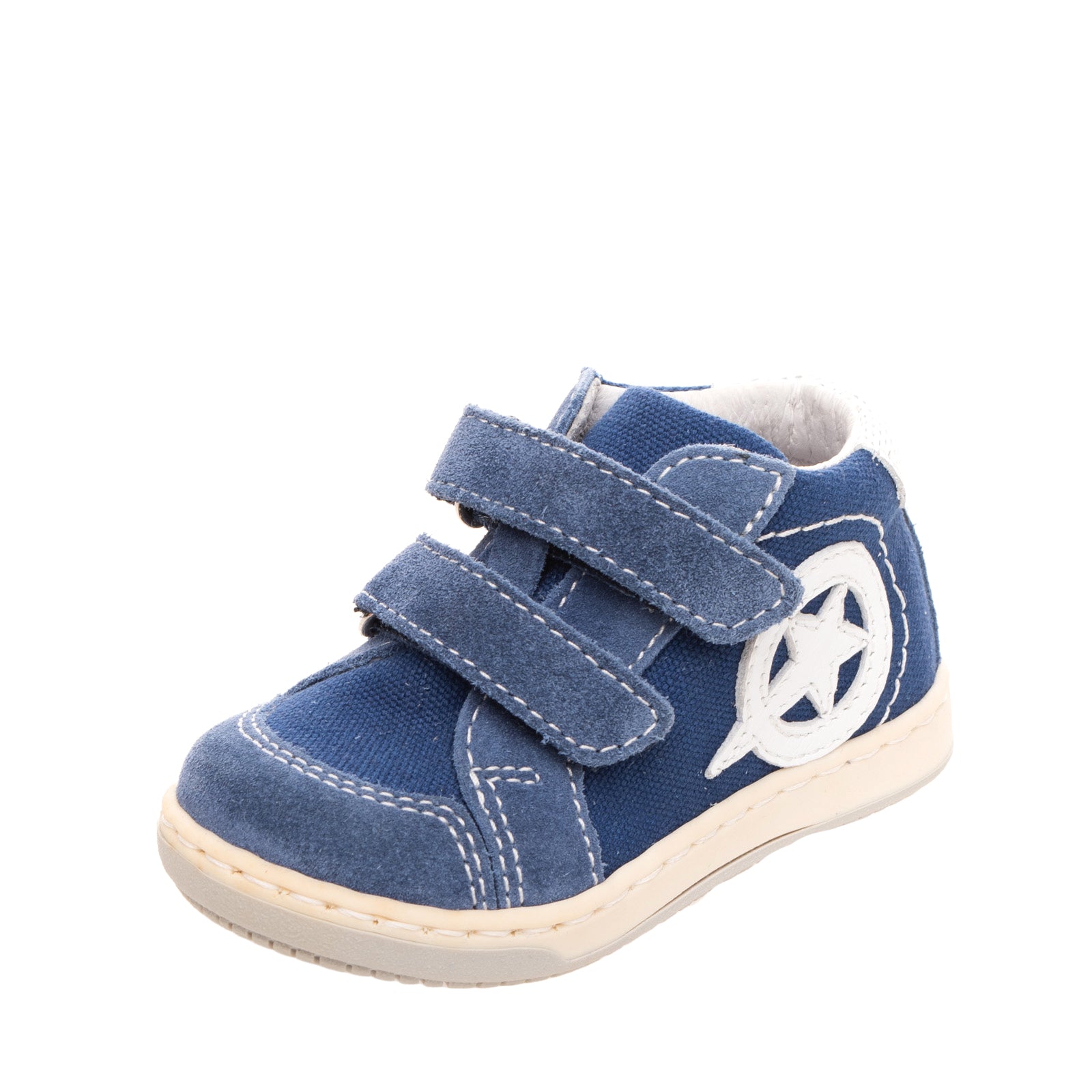 BALOCCHI Baby Canvas & Suede Leather Sneakers EU18 UK2 US3 Star Patched Low Top gallery main photo