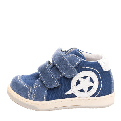 BALOCCHI Baby Canvas & Suede Leather Sneakers EU18 UK2 US3 Star Patched Low Top gallery photo number 3