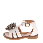 ROMAGNOLI Kids Leather Ankle Strap Sandals EU 19 UK 3 US 4 Beads Cut Out Buckle gallery photo number 3