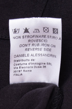 DANIELE ALESSANDRINI GREY T-Shirt Top Size S Coated Logo Made in Italy gallery photo number 8