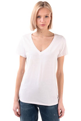 NATURAL SKIN Organic Cotton T-Shirt Top Size L Stretch Short Sleeve V Neck gallery photo number 2