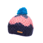 BARTS Beanie Cap Size 53 / S / 4-8Y HAND KNITTED Colour Block Pom Pom gallery photo number 2