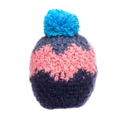 BARTS Beanie Cap Size 53 / S / 4-8Y HAND KNITTED Colour Block Pom Pom gallery photo number 3
