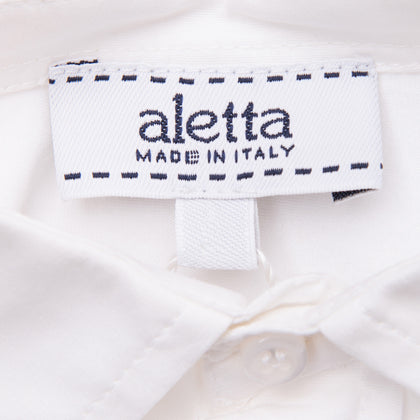 ALETTA Shirt Size 6M / 68CM Ivory Contrast Front Long Sleeve Made in Italy gallery photo number 4