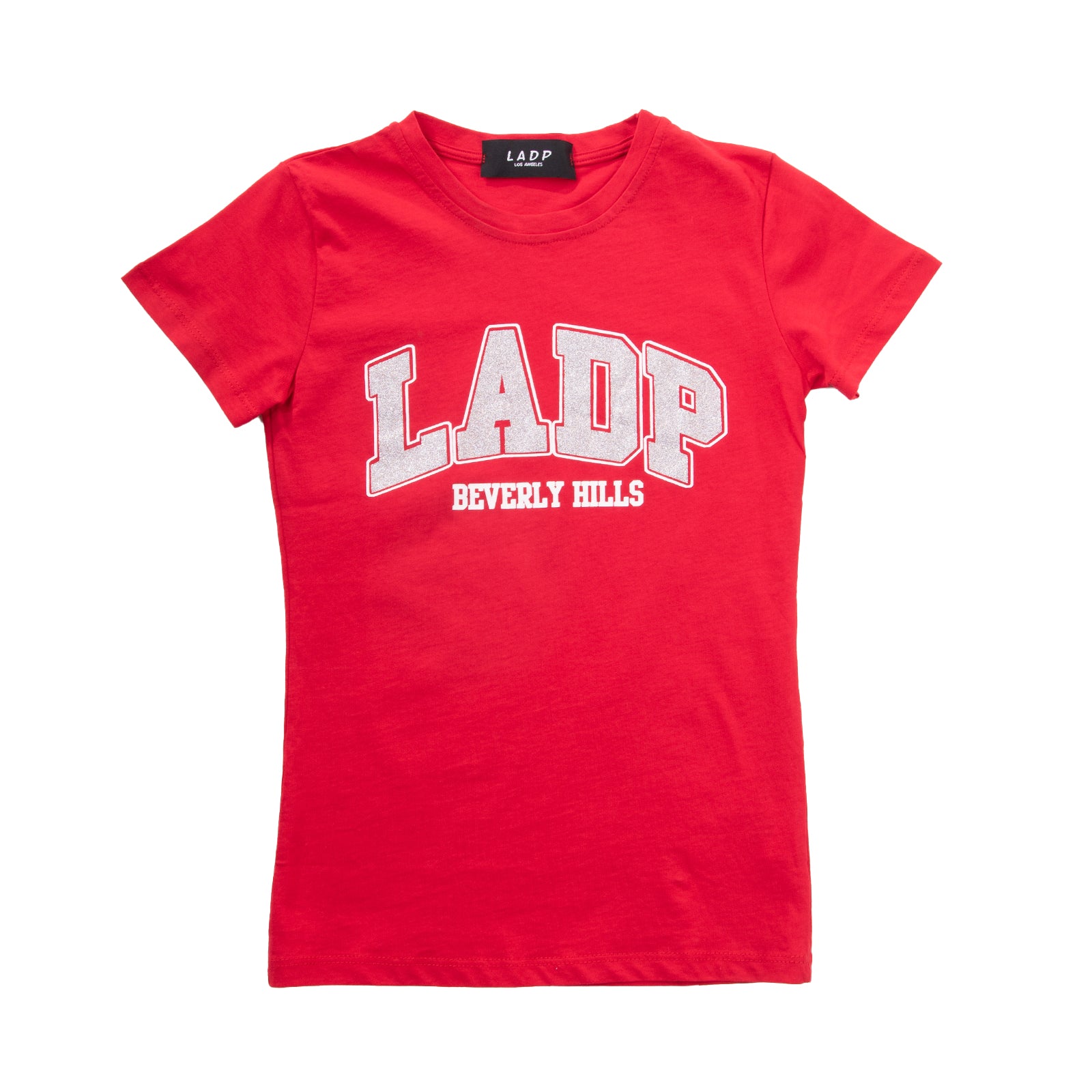 LADP T-Shirt Top Size 8Y Coated & Glittered Front Short Sleeve Made in Italy gallery main photo