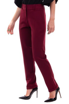 #LINEA 22 Trousers Size IT 40 / XS Stretch Bordeaux Slim Fit Made in Italy gallery photo number 4